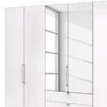 Armoire à portes pliantes Loft III Imitation chêne truffier / Blanc alpin - Hauteur : 236 cm - 2 miroir