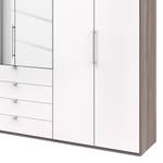 Armoire à portes pliantes Loft III Imitation chêne truffier / Blanc alpin - Hauteur : 236 cm - 2 miroir