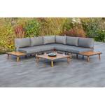 Loungeset Athen (2-delig) polyester/massief acaciahout - grijs/acaciahout