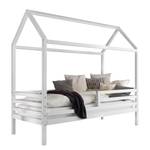 Lit cabane Karlson Blanc - Bois massif - 211 x 200 x 105 cm