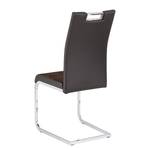 Chaises cantilever Mile (lot de 2) Imitation cuir & Microfibre / Acier - Marron vintage