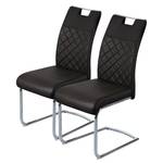 Chaises cantilever Comps I (lot de 2) Microfibre / Acier - Noir vintage