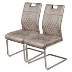 Chaises cantilever Cambia (lot de 2) Microfibre / Acier - Limon vintage