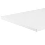 Table Massay I (extensible) - MDF (panneau de fibres à densité moyenne) & verre / Acier inoxydable - Blanc