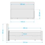 Lit boxspring Cottage Grove Gris foncé - 120 x 200cm