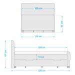 Lit boxspring Noble County Gris lumineux - 100 x 200cm