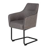 Chaise cantilever Luzille Tissu / Fer - Gris / Noir - Gris