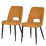 Chaises capitonnées Meylan (lot de 2) Tissu / Fer - Terre cuite