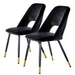 Gestoffeerde stoelen Maincy (set van 2) fluweel/staal - Zwart