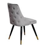 Gestoffeerde stoelen Loix (set van 2) fluweel/staal - Platinakleurig