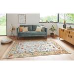 Laagpolig vloerkleed Oriental Flowers viscose/katoen - Beige - 195 x 300 cm