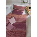 Mako-Satin-Bettwäsche Clean Stripe Baumwolle - Rot / Orange - 135 x 200 cm + Kissen 80 x 80 cm