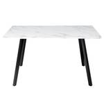 Eettafel Myans witte marmeren look/zwart