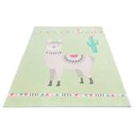 Kindervloerkleed Lama Lulu I polyester - Lichtgroen - 80 x 150 cm