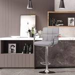 Chaises de bar Hillion (lot de 2) Imitation cuir / Fer - Gris / Chrome