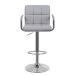 Chaises de bar Hillion (lot de 2) Imitation cuir / Fer - Gris / Chrome