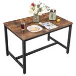 Eettafel Rahay rustieke eikenhouten look/zwart