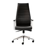 Fauteuil de bureau myDELUXE l Cuir / Aluminium - Noir