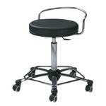 Tabouret pivotant myVITO l Imitation cuir / Acier - Noir / Argenté