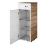 Lage kast Milano II Hoogglans wit/Knoestige eikenhouten look