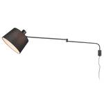 Wandlamp Baldo geweven stof/aluminium - 1 lichtbron - Zwart