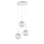 Suspension Balini I Verre / Aluminium - 3 ampoules - Blanc