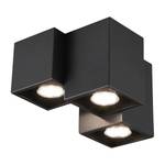 Plafondlamp Fernando kunststof/aluminium - Zwart - Aantal lichtbronnen: 3