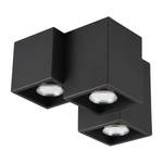 Plafondlamp Fernando kunststof/aluminium - Zwart - Aantal lichtbronnen: 3