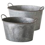 Pots de fleur Jackson III (2 éléments) Zinc - Gris