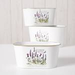 Pots de fleur Lavendel (3 éléments) Zinc - Blanc