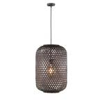 Suspension Calla II Rotin / Fer - 1 ampoule - Noir