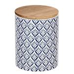 Aufbewahrungsdose Lorca (3-teilig) Keramik / Bambus - Blau / Weiß