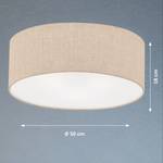 Plafondlamp Conny linnen/aluminium - 1 lichtbron