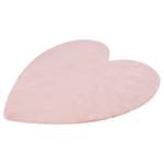 Tapis enfant My Luna Coeur Micropolyester souple - Rose poudré