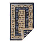 Tapis réversible Tulum 9920 Coton / Polyester - Beige / Bleu foncé - 120 x 170 cm