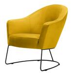 Fauteuil Grape Velours - Velours Houki: Jaune moutarde - Noir