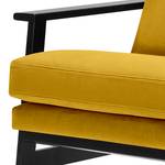 Fauteuil Pepper Velours - Velours Houki: Jaune moutarde - Noir