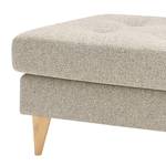 Gestoffeerde hocker Powder Vlakweefsel - Platweefsel Shina: Beige - Lichte eikenhouten