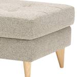 Gestoffeerde hocker Powder Vlakweefsel - Platweefsel Shina: Beige - Lichte eikenhouten