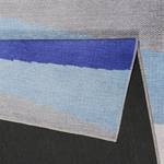 Laagpolig vloerkleed Curves polyester - blauw/beige - 80 x 150 cm