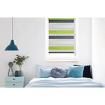 Klemmfix duo-rolgordijn just-triple polyester - Appelgroen/grijs - 80 x 210 cm