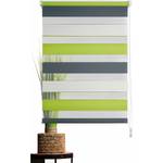 Klemmfix duo-rolgordijn just-triple polyester - Appelgroen/grijs - 80 x 210 cm