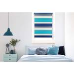 Store double just-triple sans perçage Polyester - Turquoise / Bleu - 80 x 210 cm