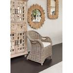 Esszimmersessel Lozon Rattan / Webstoff - Kubu Grey / Creme