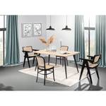 Esszimmerstuhl Najac II Recycled Teak massiv / Rattan - Schwarz