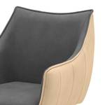 Sedia con braccioli Noyack (2 pezzi) Microfibra / Metallo - Grigio e beige / Antracite