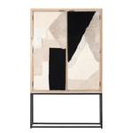 Highboard Soyans deels massief mangohout/metaal - beige/zwart