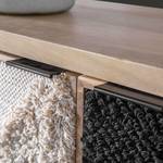 Highboard Soyans Mango teilmassiv / Metall - Beige / Schwarz