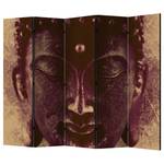 Kamerscherm Wise Buddha II (set van 5) vlies/grenenhout - bruin