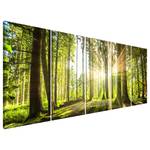 Wandbild Sunlight Leinwand - Braun - 225 x 90 cm